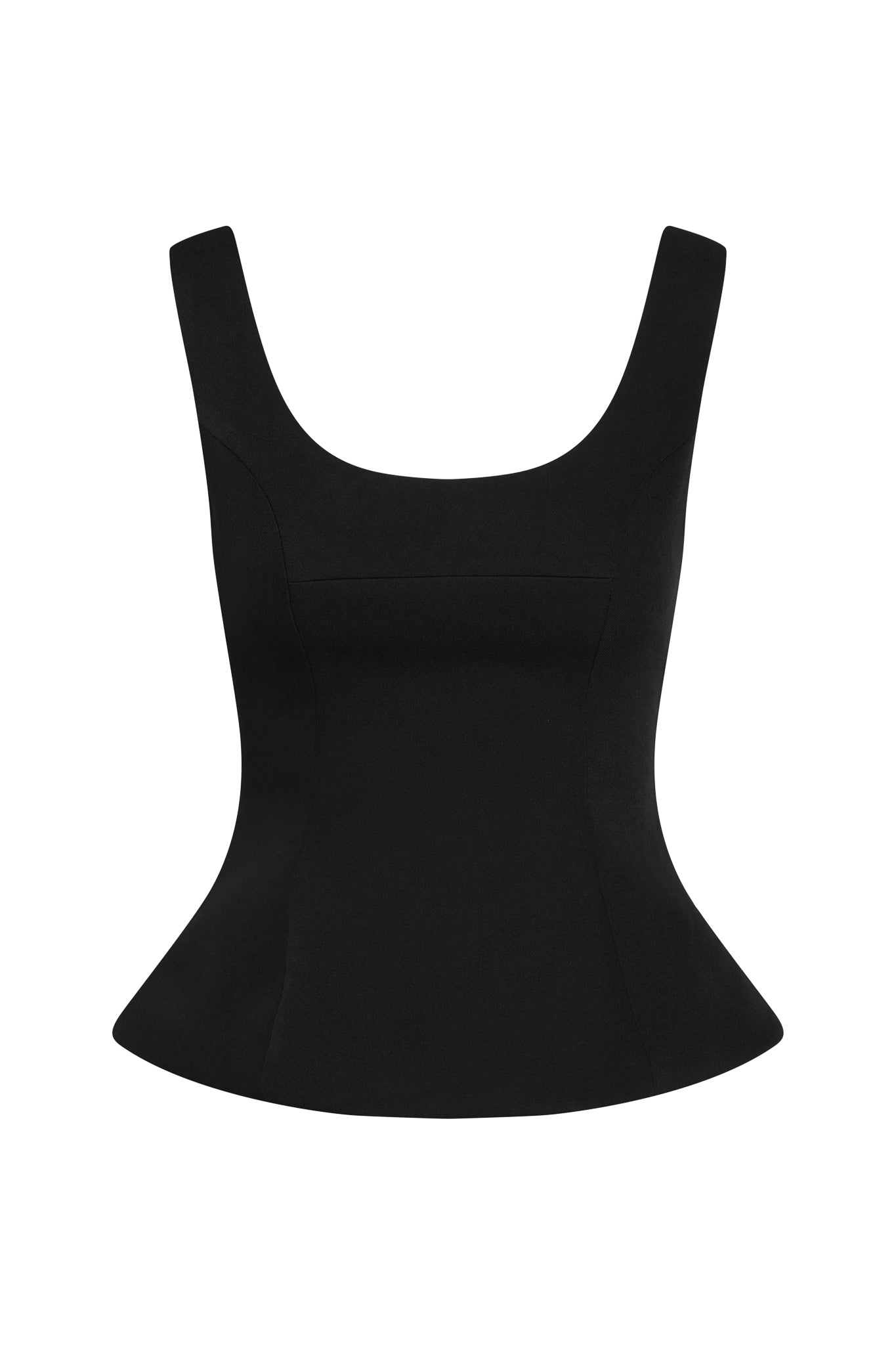 LEAU Calesia Contour Bustier Top in Black, front view.