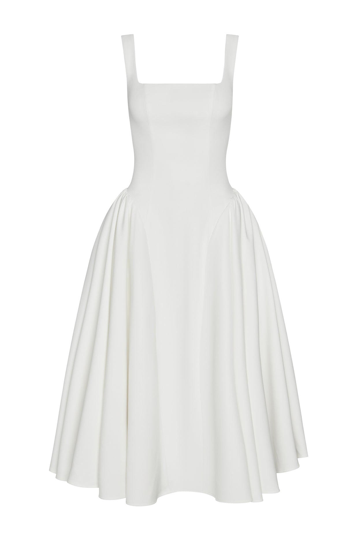 Chloe Corset Midi Dress White, front view.