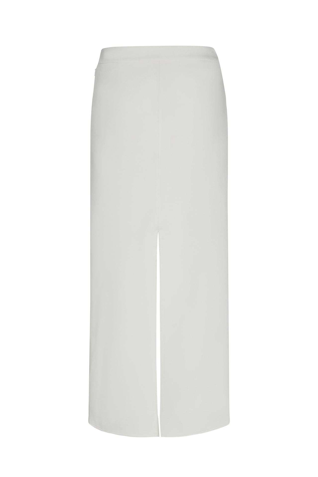 Classic Column Maxi Skirt in White, back view.