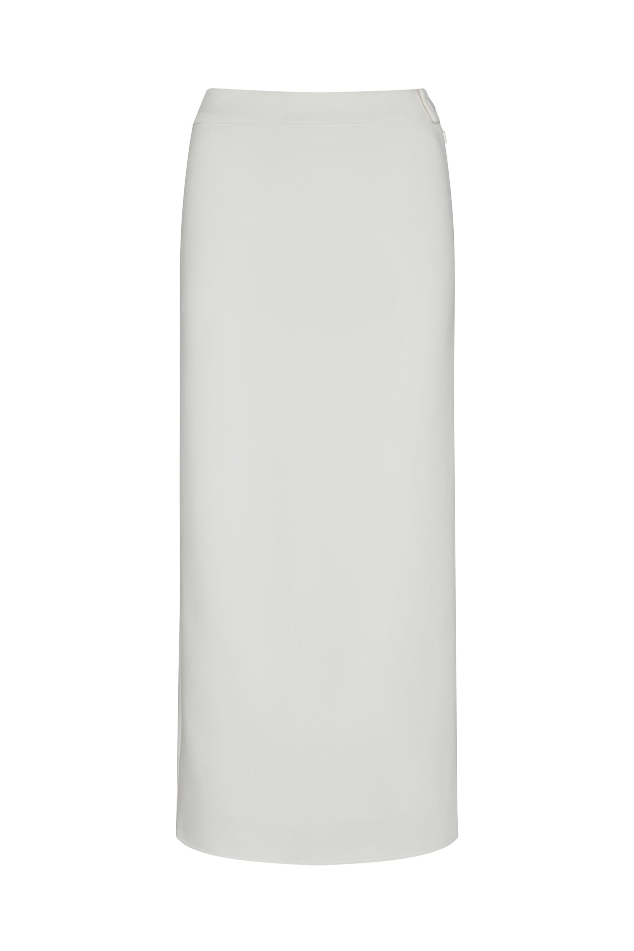 Classic Column Maxi Skirt in White, front view.