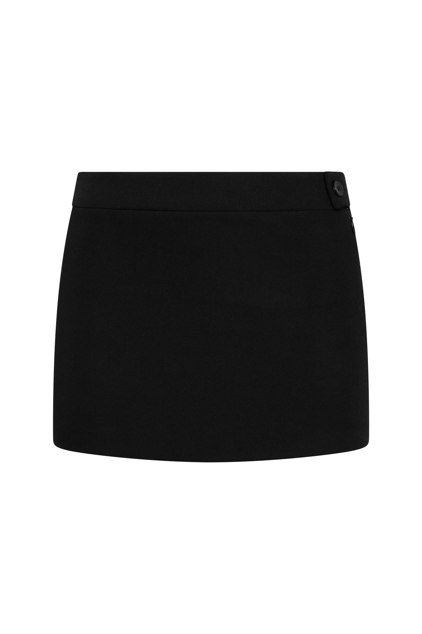 LEAU Classic Column Micro Mini Skirt in Black, back view.