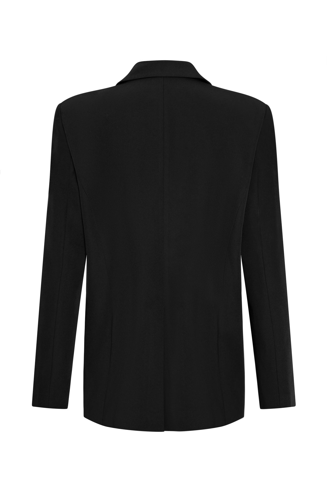 Classic Column Oversized Blazer in Black, back view.