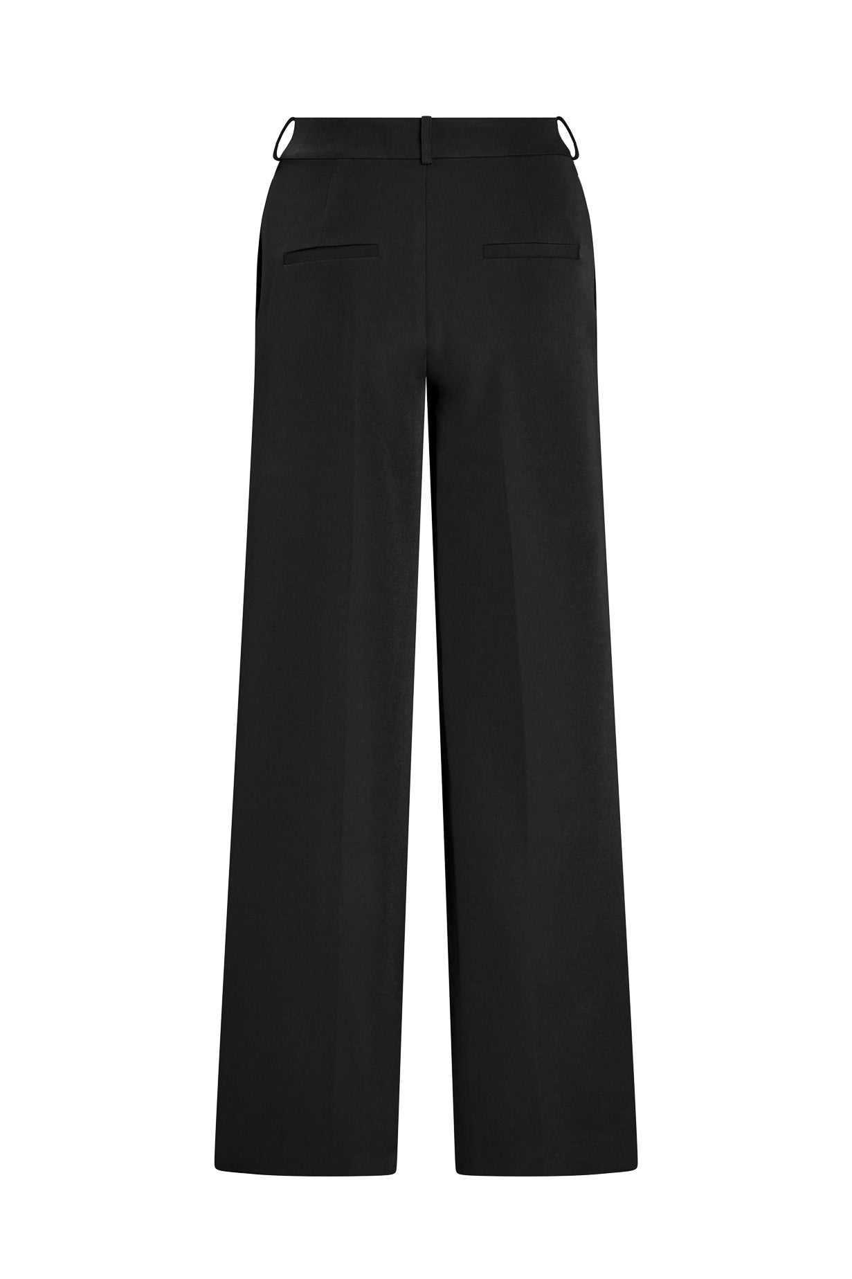 Classic Column Straight Trousers in Black, back view.