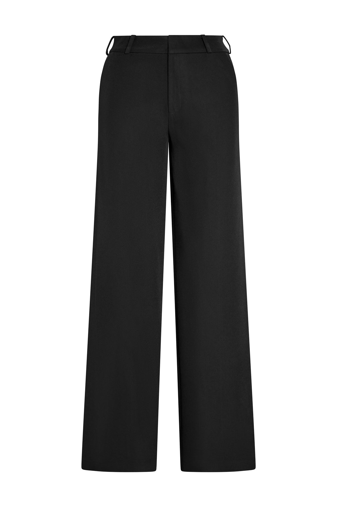 Classic Column Straight Trousers in Black, front view.