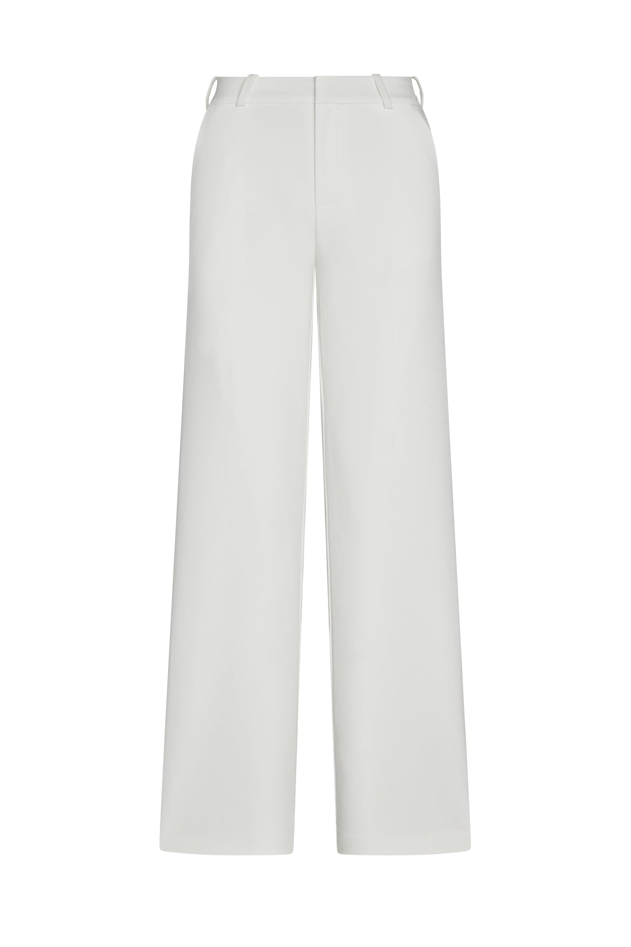 Classic Column Straight Trousers in White, front view.