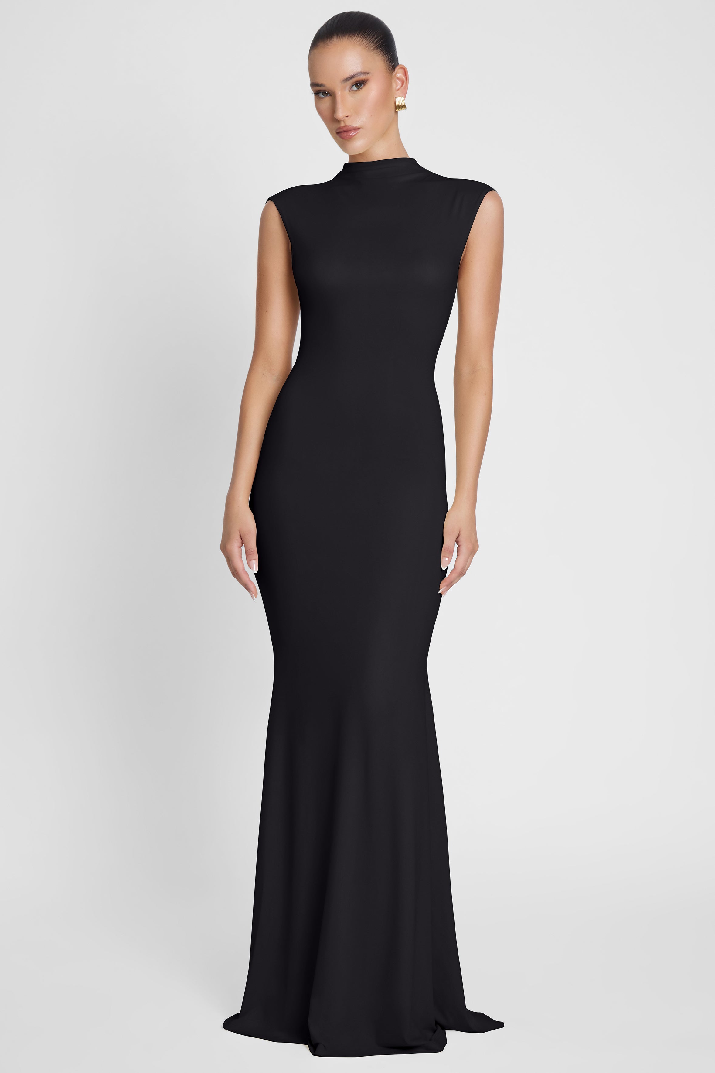 Como Cap Sleeve Maxi Dress - Black
