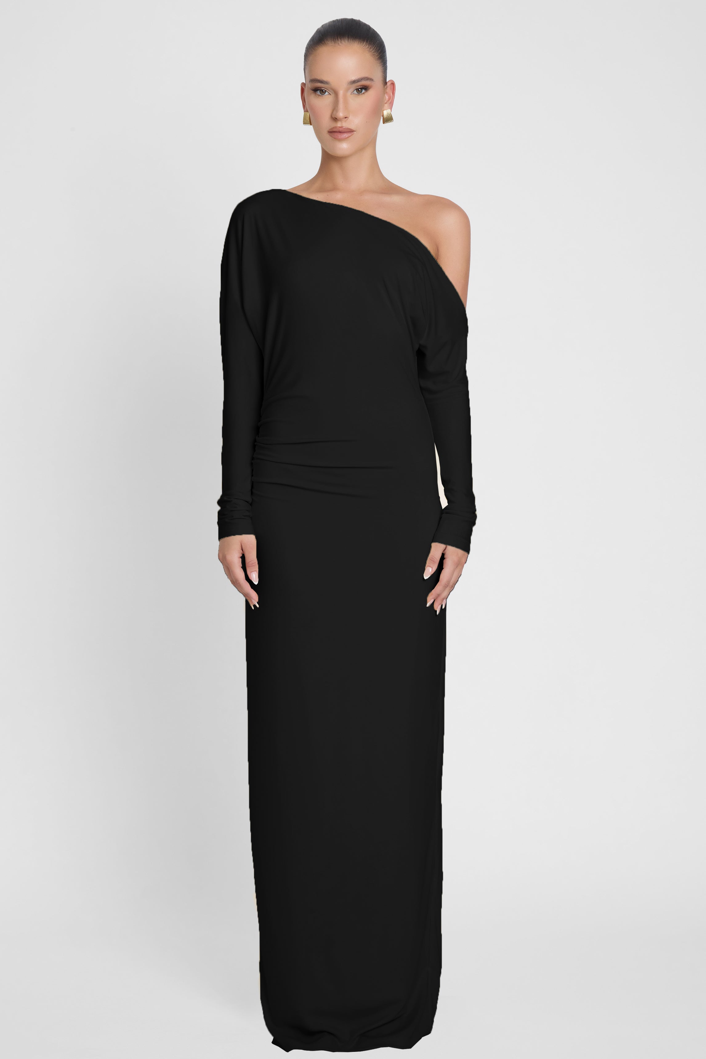 Sola Slouchy Jersey Maxi Dress - Black
