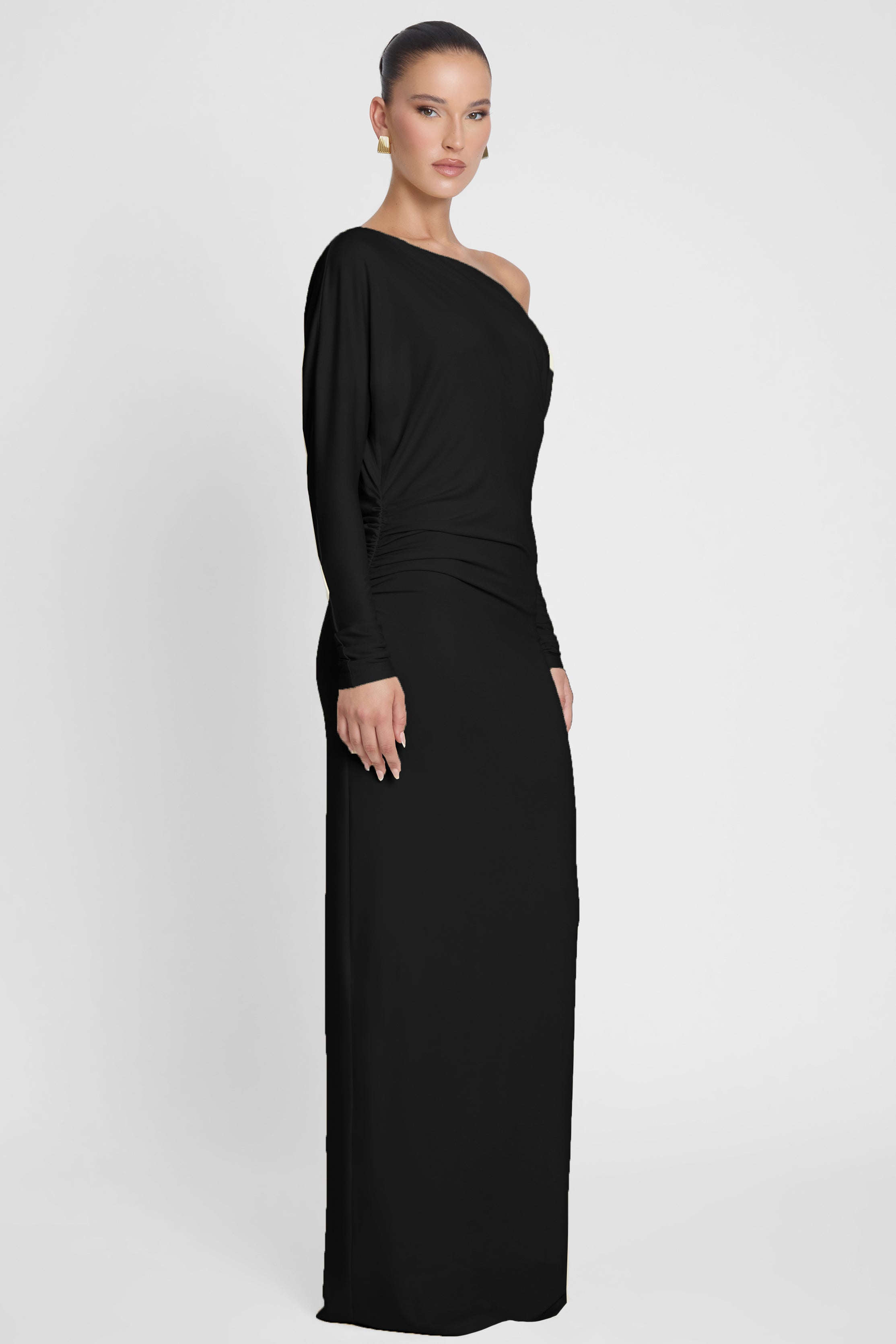 Sola Slouchy Jersey Maxi Dress - Black